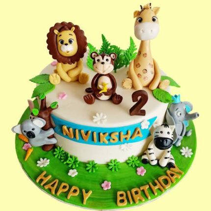 Chocolate Jungle Theme Cake For Boys