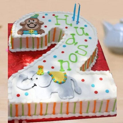 Butterscotch 2nd Number Animal Cake