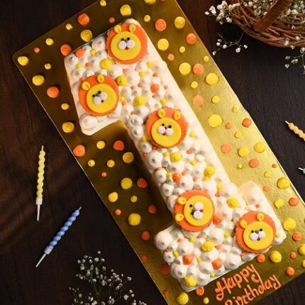 1 Number Lion Face Cake