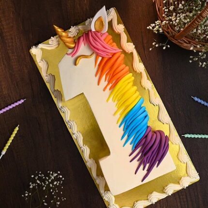 1 Number Unicorn Chocolate Cake