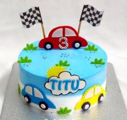 Car Racing Chocolate Cake