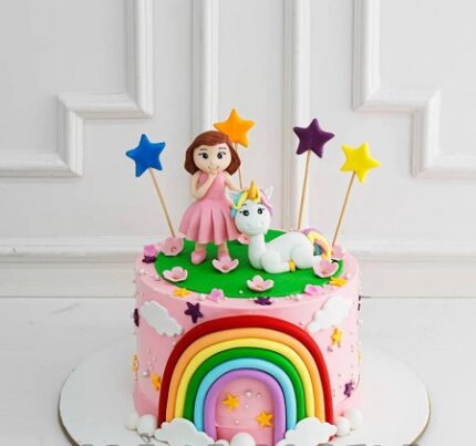 Unicorn And Doll Cake