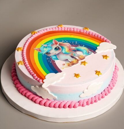 Unicorn Chocolate Photo Cake