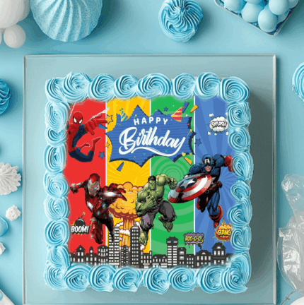 Avenger Birthday Photo Cake
