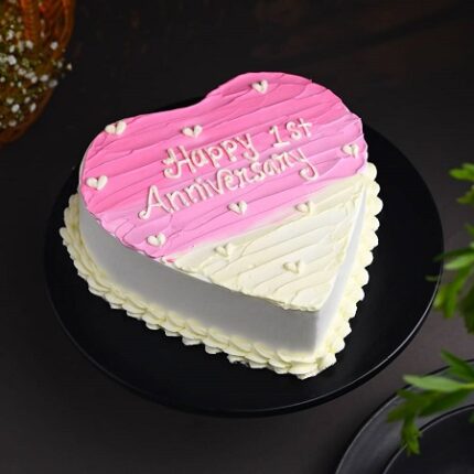 1st Anniversary Pink Rose Cake