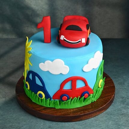 1st Birthday Chocolate Car Cake